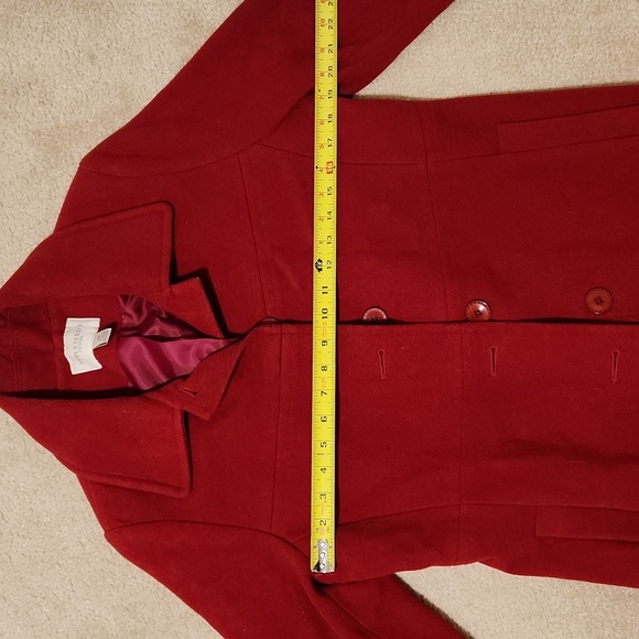 Red Burgundy Wool Coat - Picture 12 of 12